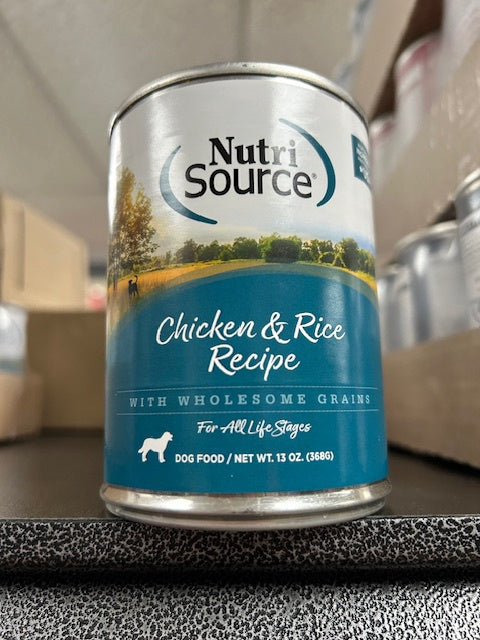 NutriSource Dog Food Chicken and Rice 13 oz can