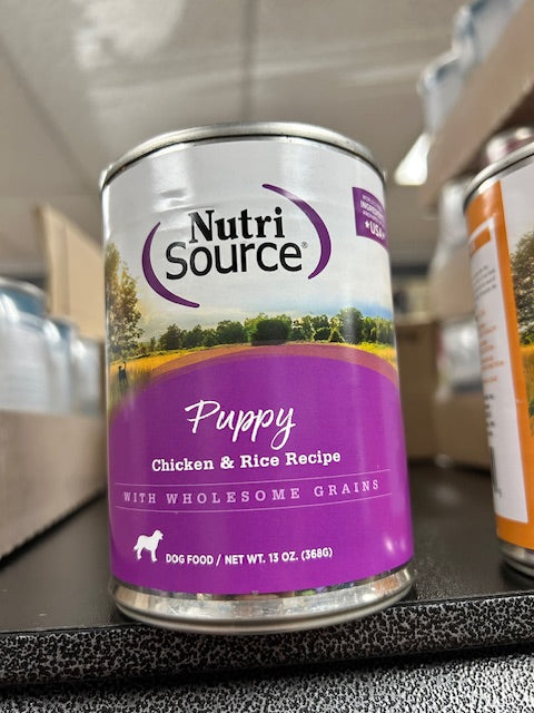 Nutri Source Puppy, Wet Dog Food, Chicken and Rice 13 oz can