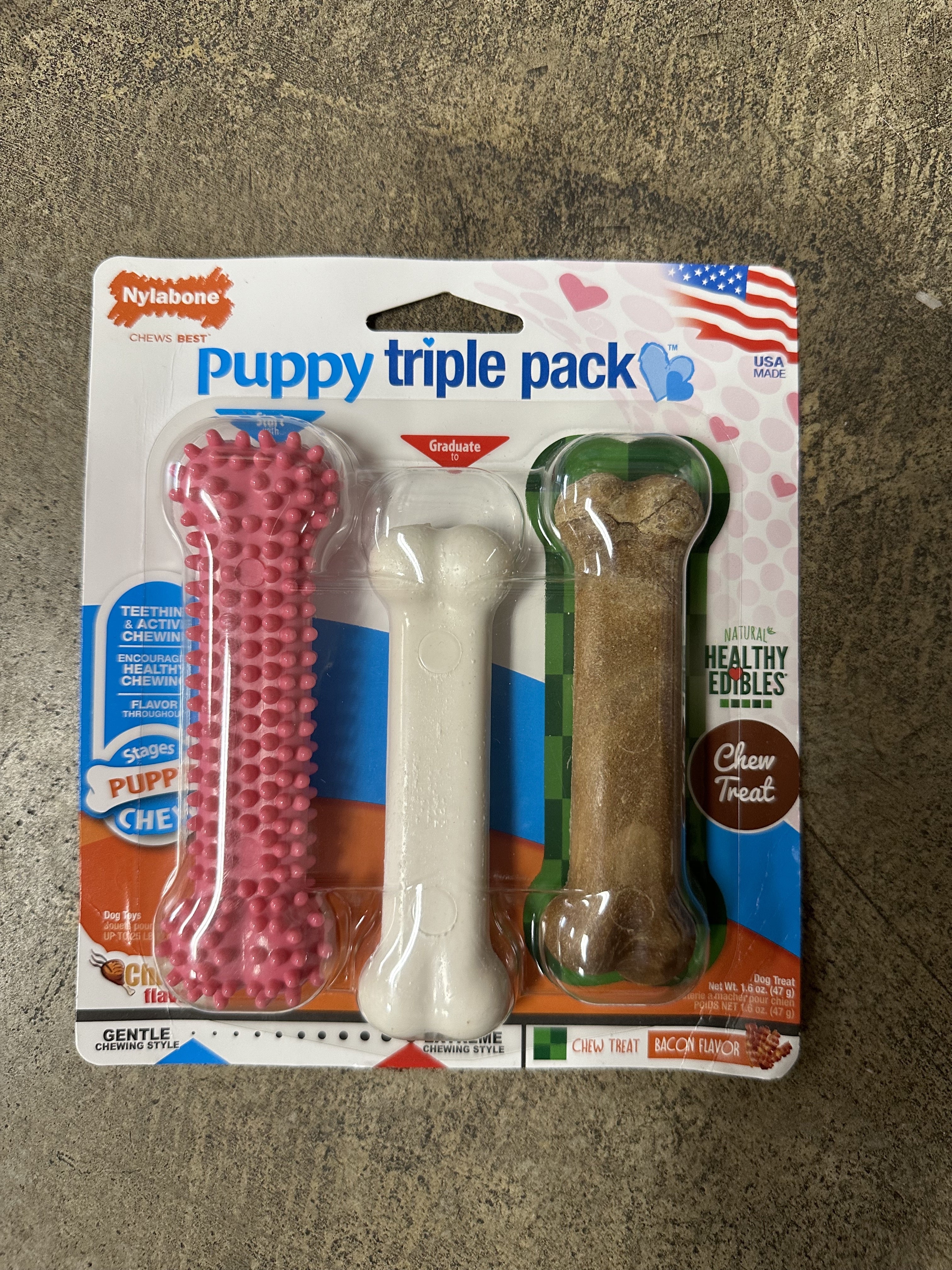 Nylabone Puppy Chew Toy 3ct