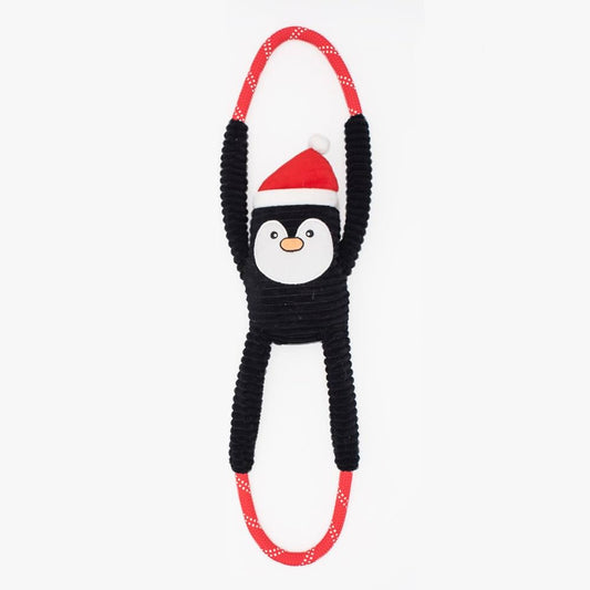 Zippy Paws Holiday Rope Tugz Penguin, Dog Toy