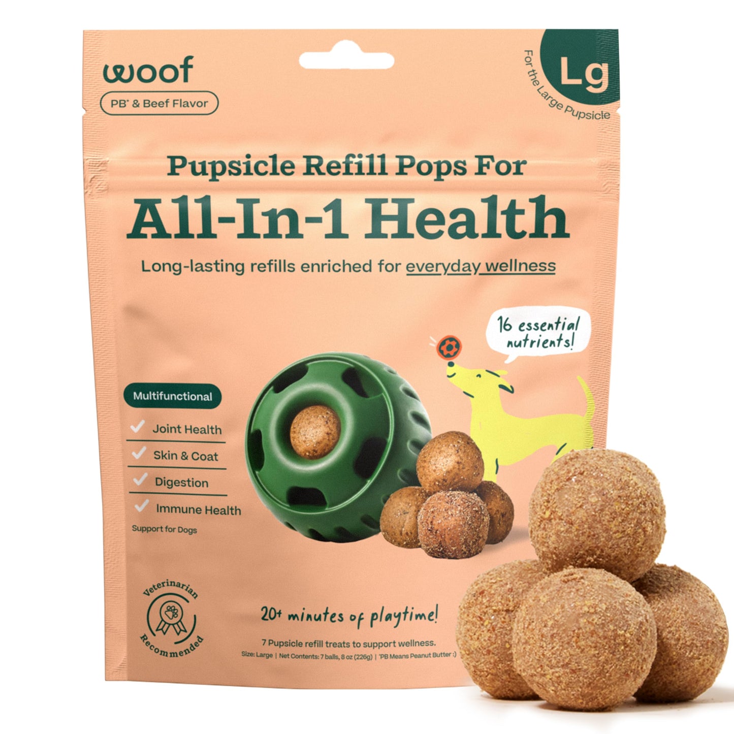 Woof Pops All-In1 Health, Large