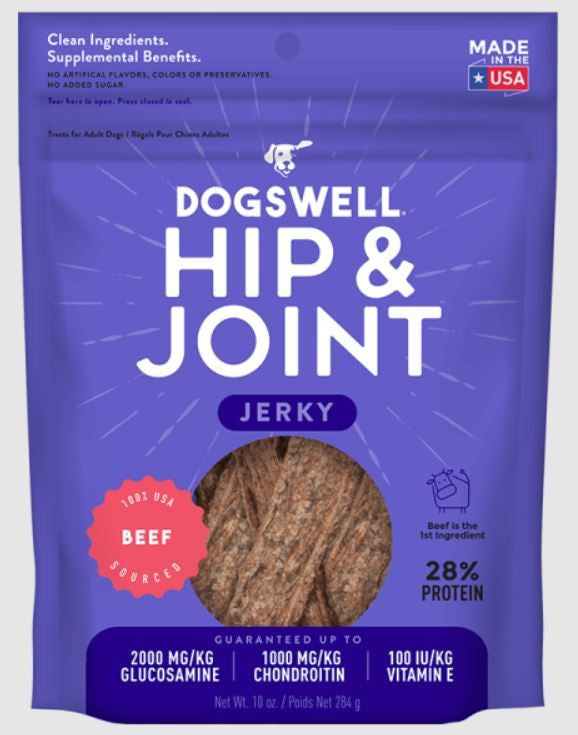 Dogswell Hip and Joint Beef Jerky ; Grain Free ; Dog Treat ; 10 oz