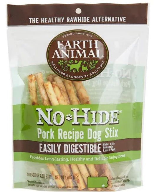 Earth Animal No Hide Pork Stix ; Dog Treat ; 10 ct