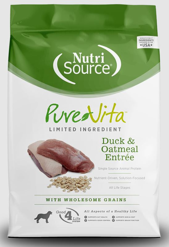 Nutri Source PureVita Dog food, Duck/Oatmeal, 25lb