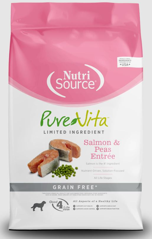 NutriSource PureVita Dog Food, Salmon/Pea, 25lb