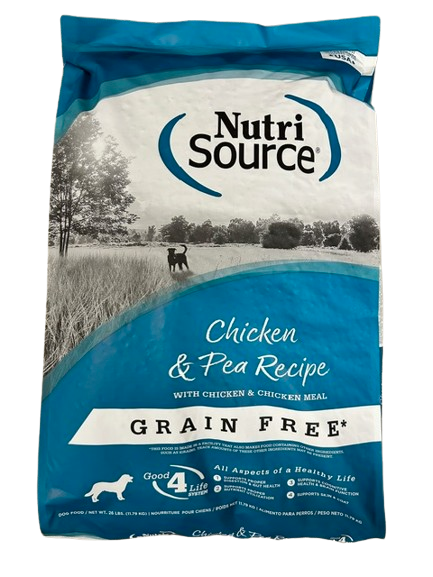 NutriSource Grain Free Dog Food, Chicken and Pea, 26lb