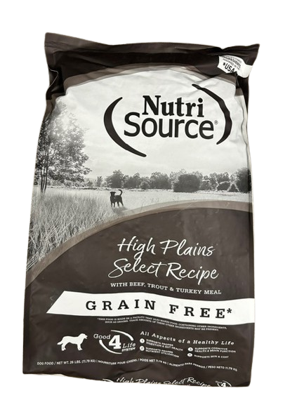 NutriSource Dog Food, Grain Free High Plains Select, 26lb